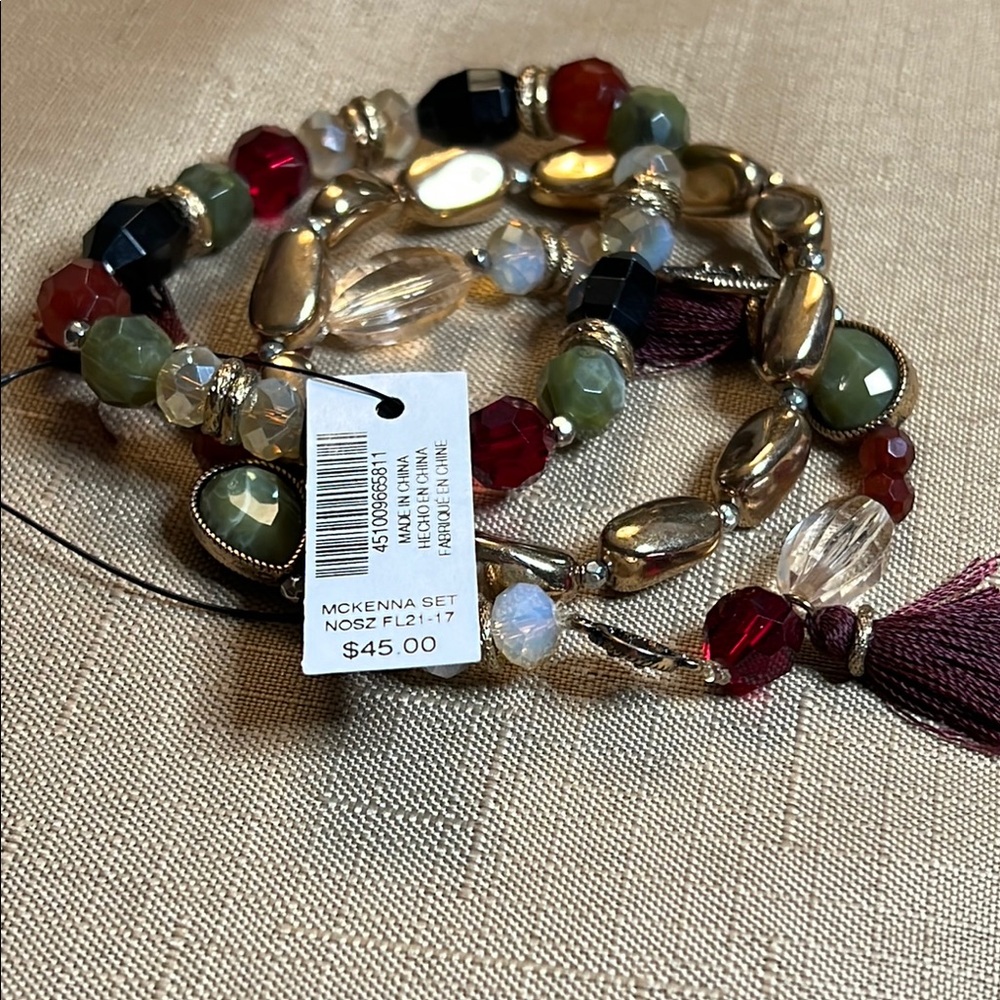 Chico’s Elegant Multi-Color Beaded Bracelet Set